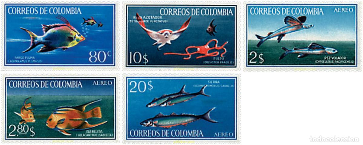 Sellos: 28375 MNH COLOMBIA 1966 PECES