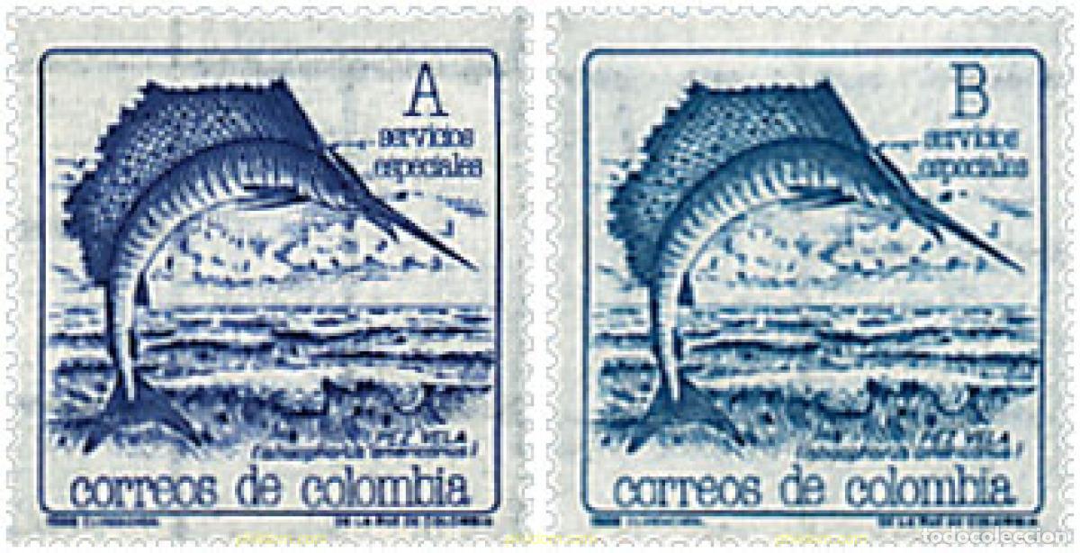 Sellos: 28500 MNH COLOMBIA 1988 FAUNA MARINA