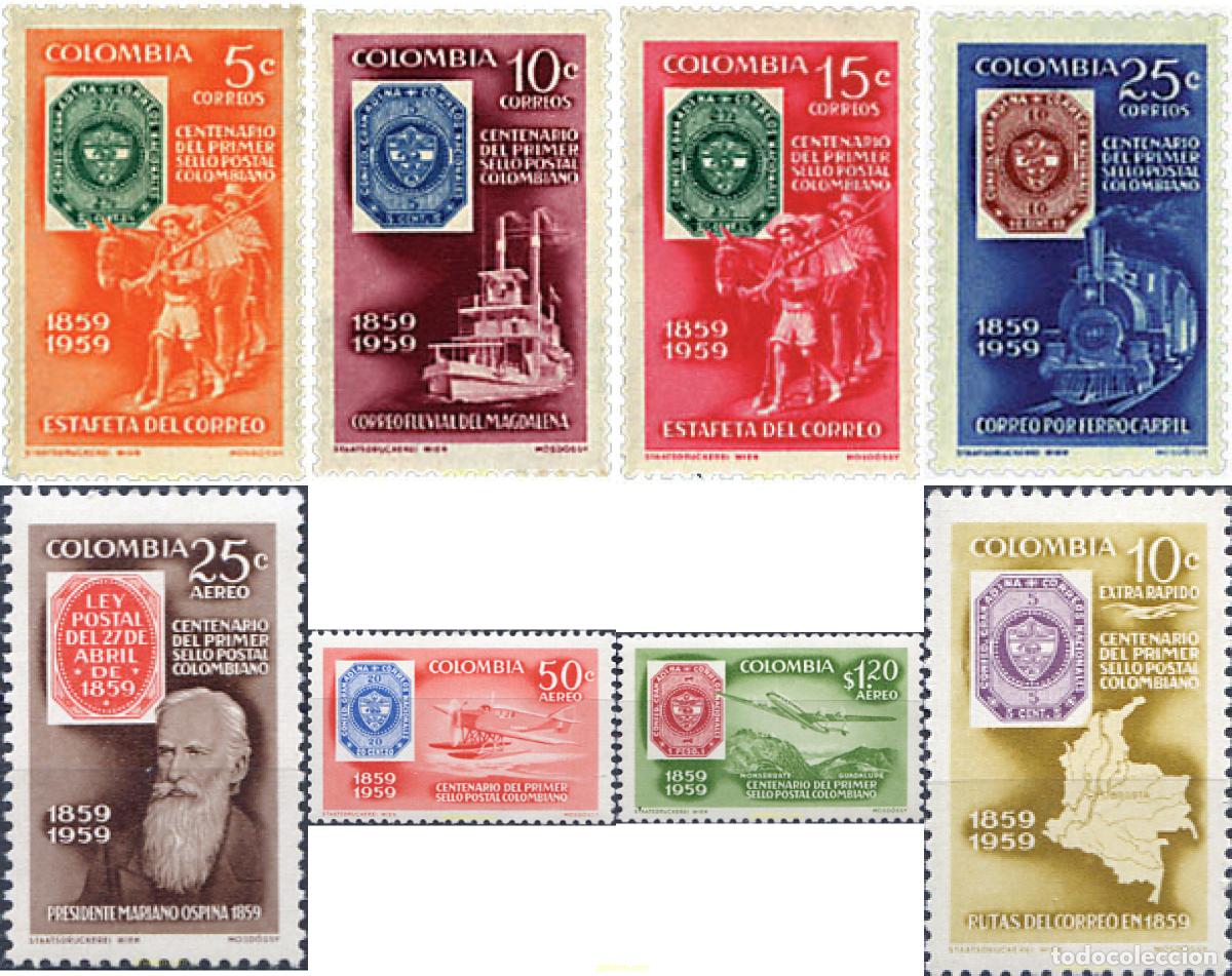 Sellos: 58317 MNH COLOMBIA 1959 CENTENARIO DEL SELLO