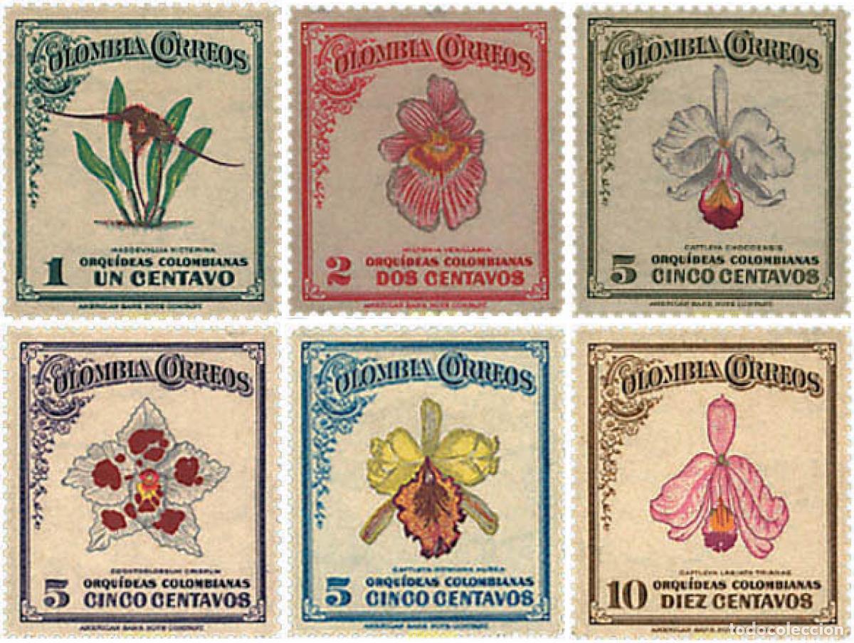 Sellos: 82530 MNH COLOMBIA 1947 ORQUIDEAS