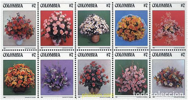 Sellos: 4774 MNH COLOMBIA 1982 COMPOSICIONES FLORALES