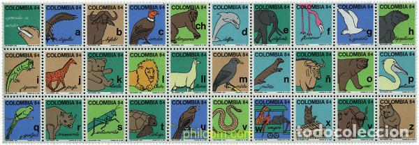 Sellos: 139852 MNH COLOMBIA 1980 EL ALFABETO ILUSTRADO
