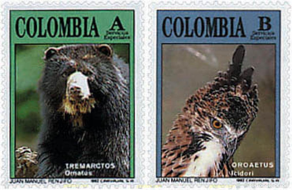 Sellos: 34047 MNH COLOMBIA 1992 FAUNA