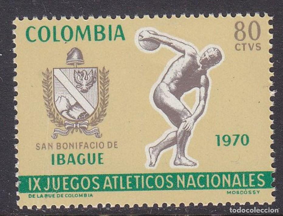 Sellos: COLOMBIA 1970 STAMP MNH JUEGOS ATLETICOS NACIONALES DEPORTES SPORTS ESCUDO DE ARMAS COAT OF ARMS