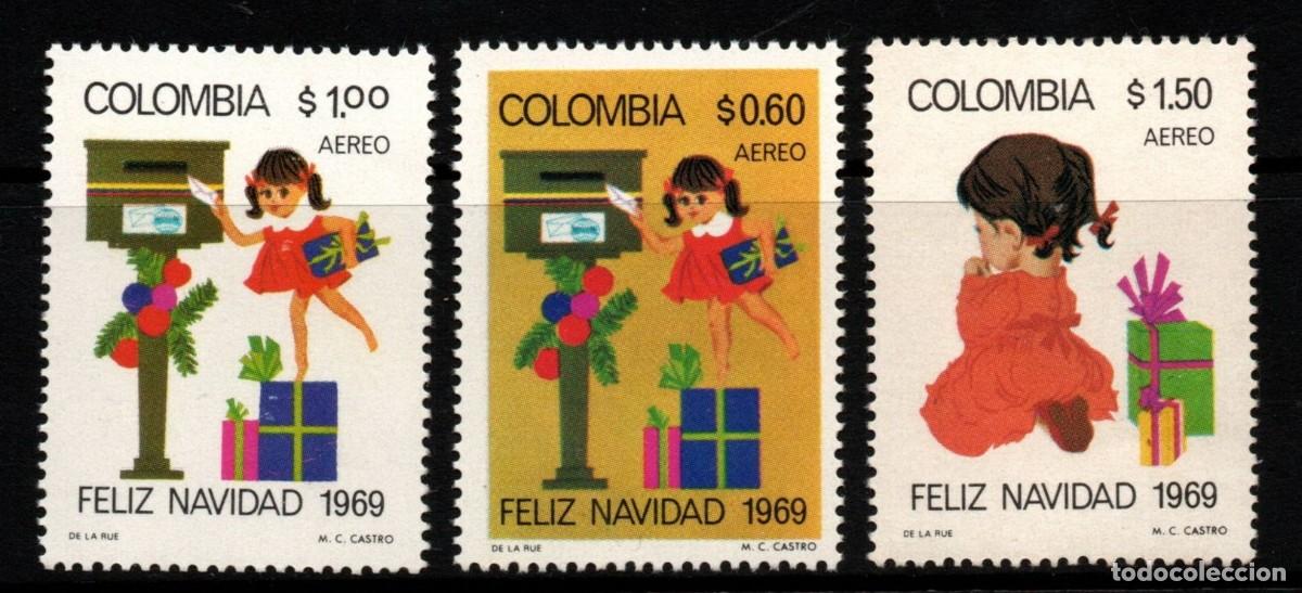 Sellos: COLOMBIA 1969 SERIE 3 STAMPS MNH NAVIDAD CHRISTMAS NOEL NATALE