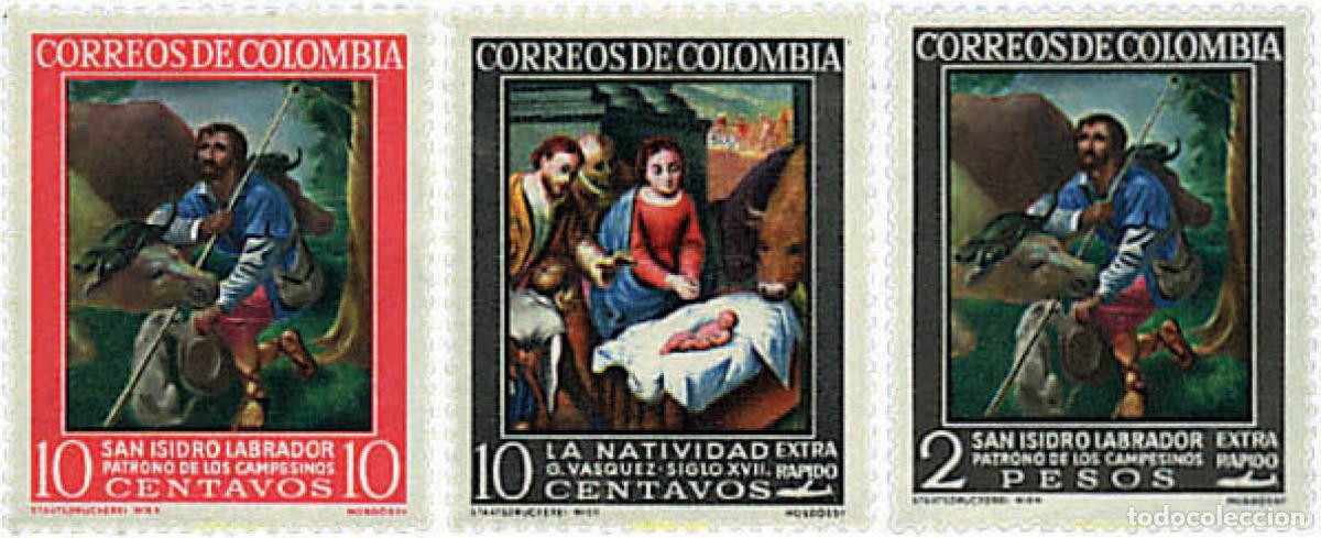 Sellos: 49289 MNH COLOMBIA 1962 PINTURAS DE GREGORIO VAZQUEZ CEBALLOS