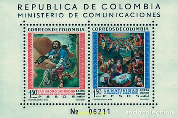 Sellos: 37231 MNH COLOMBIA 1960 PINTURAS DE GREGORIO VAZQUEZ CEBALLOS