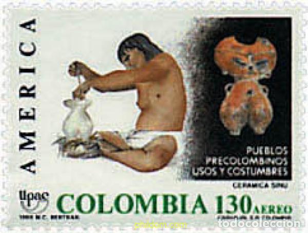 Sellos: 30951 MNH COLOMBIA 1989 AMERICA-UPAEP 1989 - PUEBLOS PRECOLOMBIANOS, USOS Y COSTUMBRES