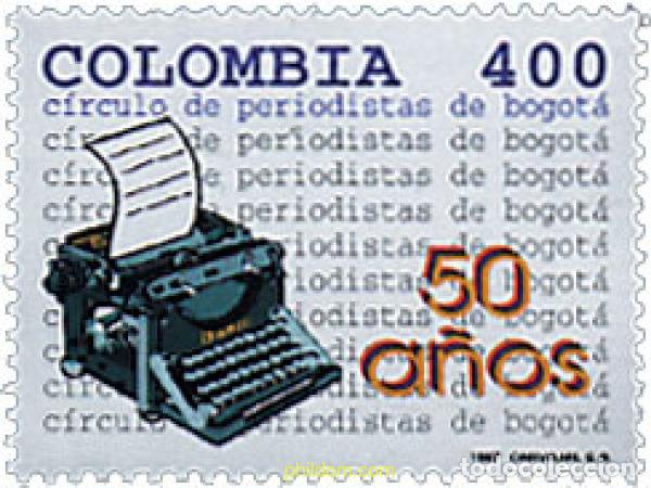 Sellos: 130498 MNH COLOMBIA 1997 50 A&Ntilde;OS DEL CIRCULO DE PERIODISTAS DE BOGOTA
