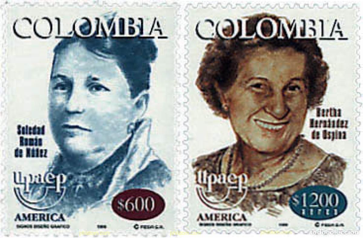 Sellos: 52465 MNH COLOMBIA 1999 AMERICA-UPAEP 1998 - MUJERES CELEBRES