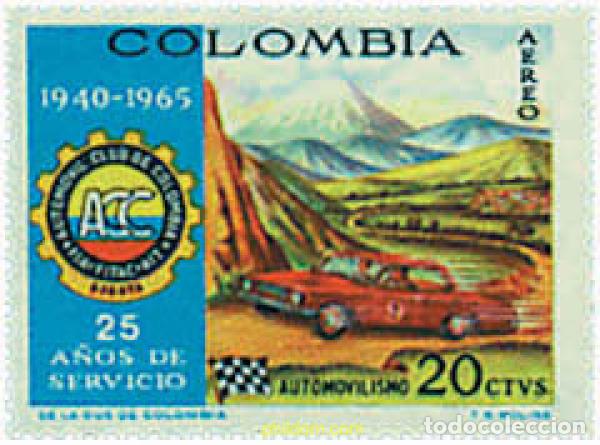 Sellos: 48581 MNH COLOMBIA 1966 25 ANIVERSARIO DEL AUTOMOVIL CLUB