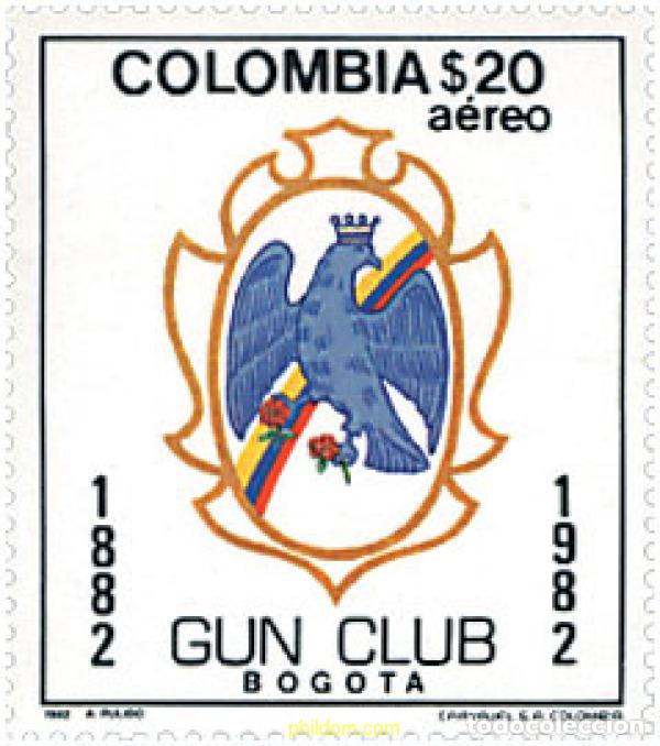 Sellos: 27075 MNH COLOMBIA 1982 CENTENARIO DE LA ASOCIACION DE TIRO &rdquo;GUN CLUB&rdquo; DE BOGOTA