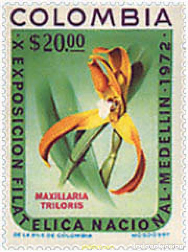 Sellos: 100065 MNH COLOMBIA 1972 10 EXPOSICION FILATELICA NACIONAL EN MEDELLIN