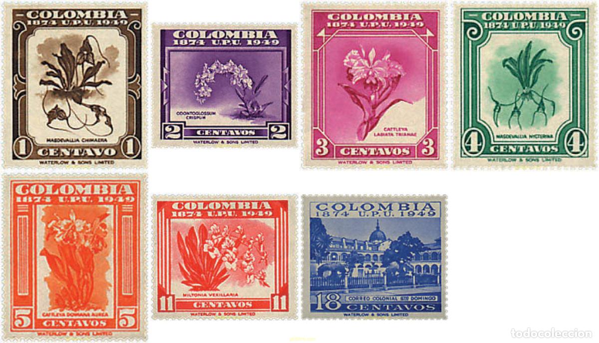 Sellos: 82537 MNH COLOMBIA 1950 75 ANIVERSARIO DE LA UPU