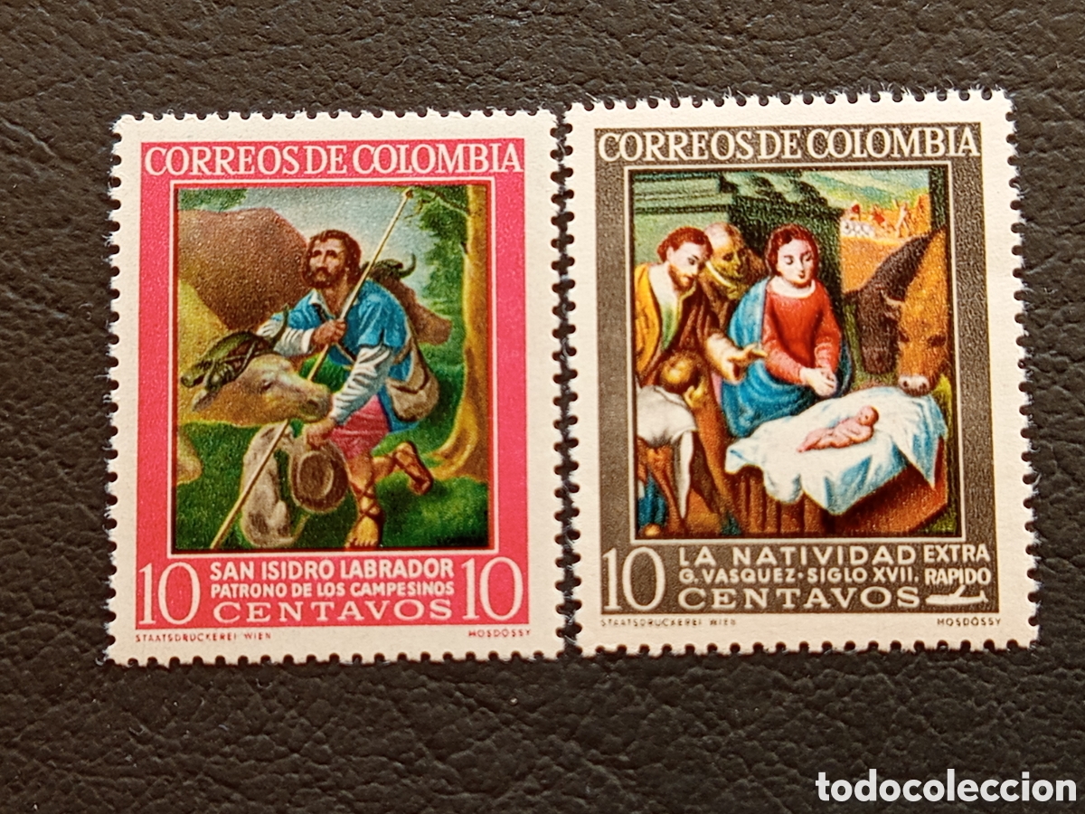 Sellos: Colombia Sellos Arte Religioso San Isidro Natividad Vasquez 10c Lote 2