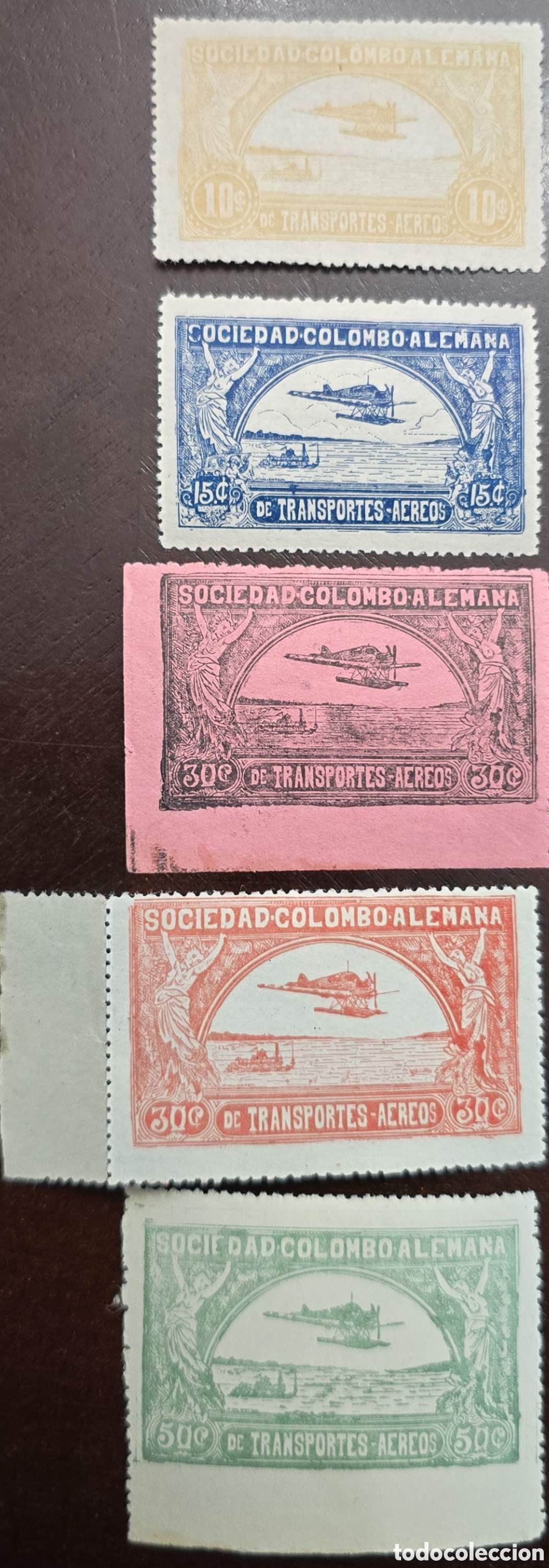 Sellos: CA)Colombia (SCADTA/Colombian-German Air Transport Company private airline broadcast)1920 (First def