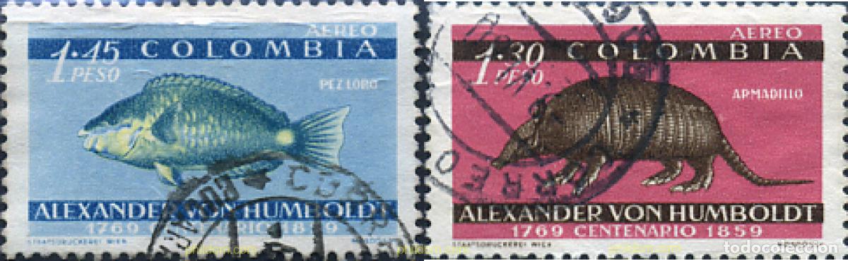 Sellos: 286658 USED COLOMBIA 1960 CENTENARIO DE LA MUERTE DE ALEXANDER VON HUMBOLDT