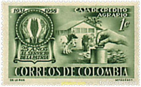 Sellos: 659870 MNH COLOMBIA 1957 25 ANIVERSARIO DE LA CAJA DE CREDITO RURAL