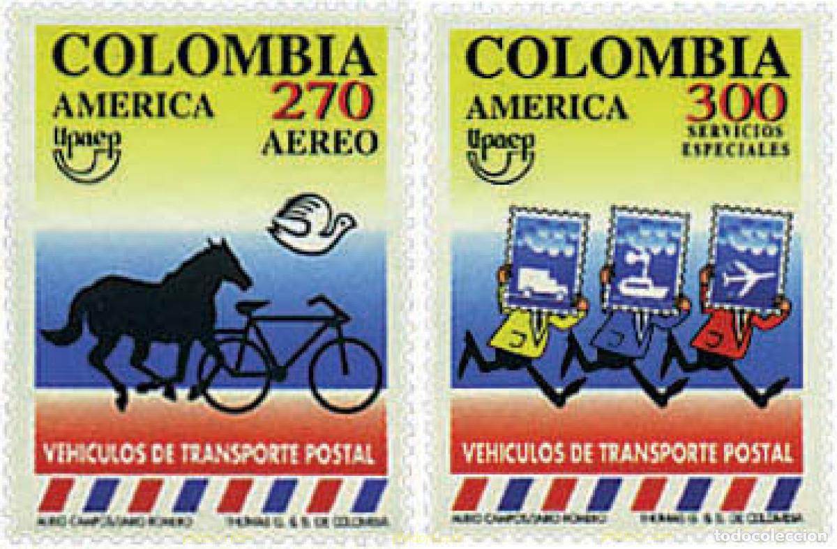 Sellos: 48582 MNH COLOMBIA 1994 AMERICA-UPAEP 1994 - TRANSPORTES POSTALES