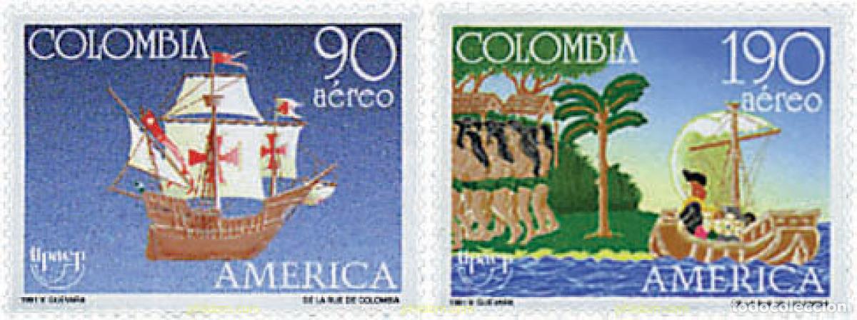 Sellos: 30870 MNH COLOMBIA 1991 AMERICA-UPAEP 1991 - VIAJES DEL DESCUBRIMIENTO