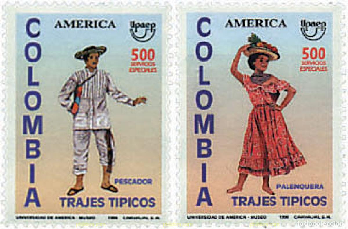 Sellos: 30981 MNH COLOMBIA 1996 AMERICA-UPAEP 1996 - TRAJES REGIONALES