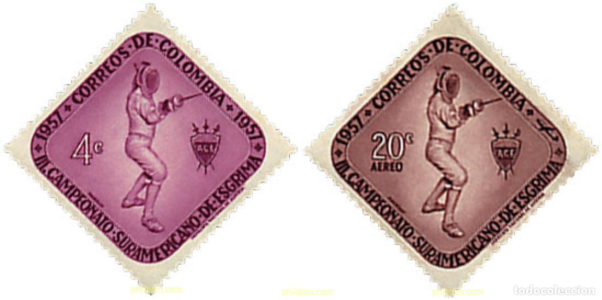 Selos: 27066 MNH COLOMBIA 1957 3 CAMPEONATOS SUDAMERICANOS DE ESGRIMA