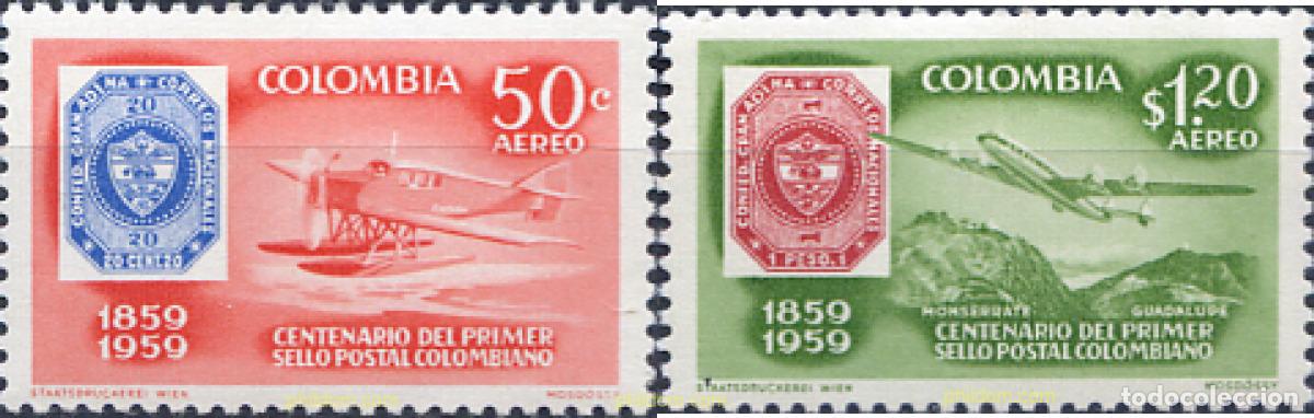 Sellos: 640921 HINGED COLOMBIA 1959 CENTENARIO DEL SELLO