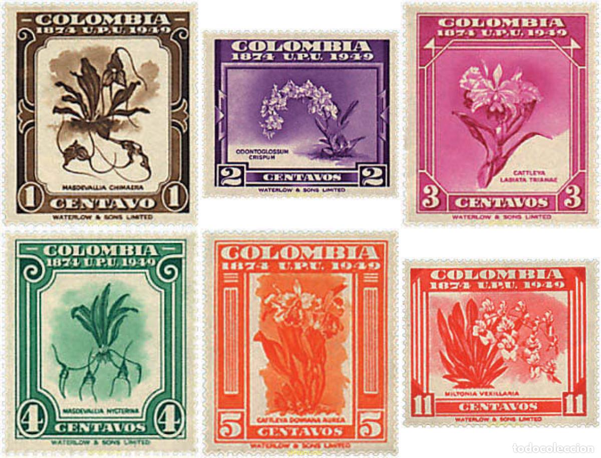 Sellos: 232428 MNH COLOMBIA 1950 75 ANIVERSARIO DE LA UPU