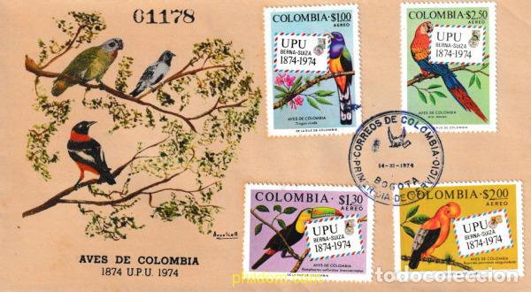 Stamps: 545717 MNH COLOMBIA 1974 CENTENARIO DE LA UNION POSTAL UNIVERSAL