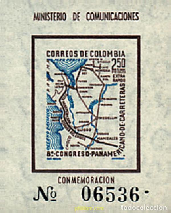 Sellos: 40249 MNH COLOMBIA 1960 8 CONGRESO PANAMERICANO DE CARRETERAS