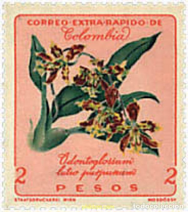 Sellos: 207956 HINGED COLOMBIA 1960 FLORES
