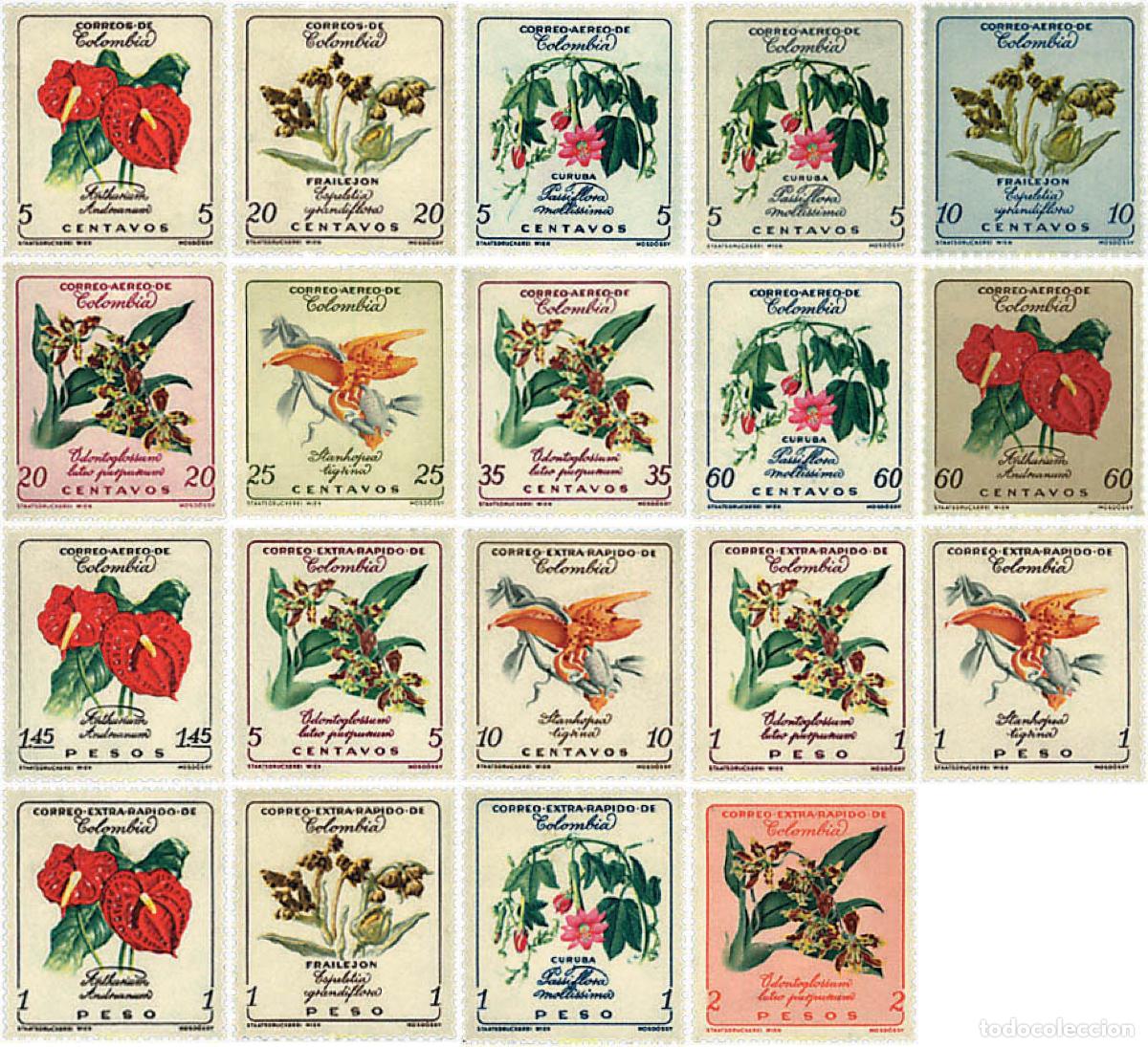 Sellos: 82555 MNH COLOMBIA 1960 FLORES