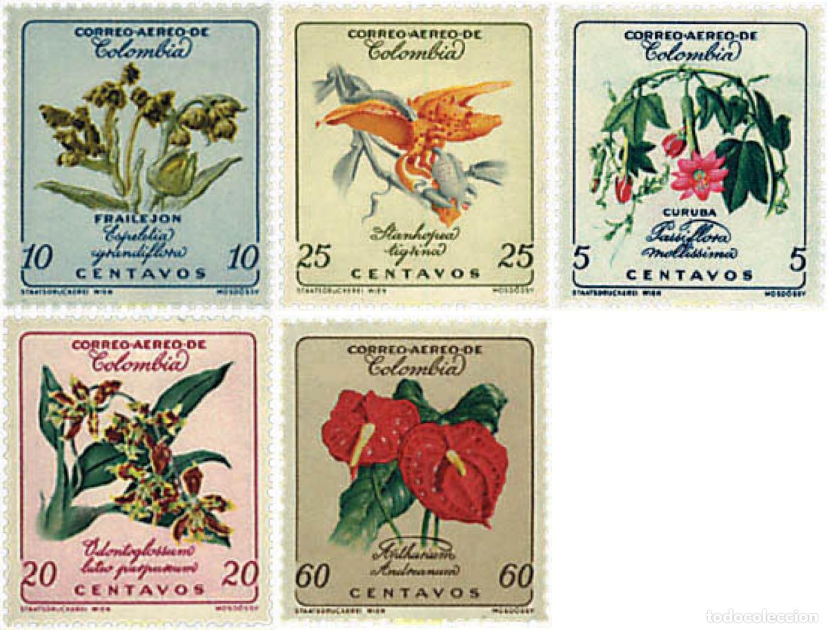 Sellos: 294349 MNH COLOMBIA 1960 FLORES