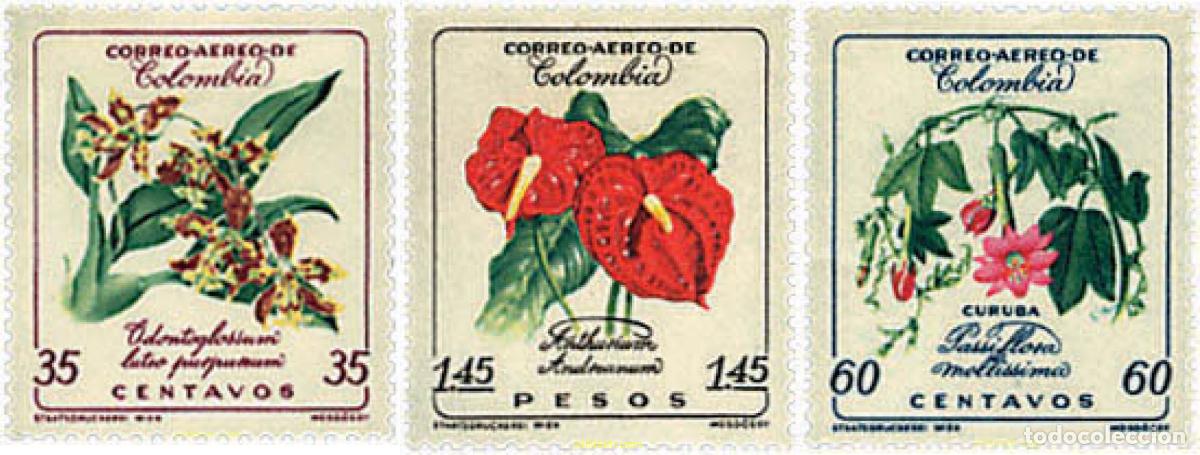Sellos: 339165 HINGED COLOMBIA 1960 FLORES