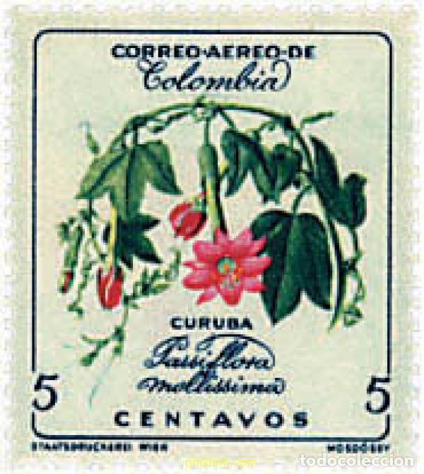 Sellos: 645766 HINGED COLOMBIA 1960 FLORES