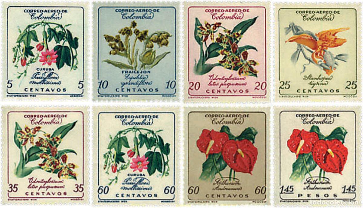 Sellos: 647372 MNH COLOMBIA 1960 FLORES