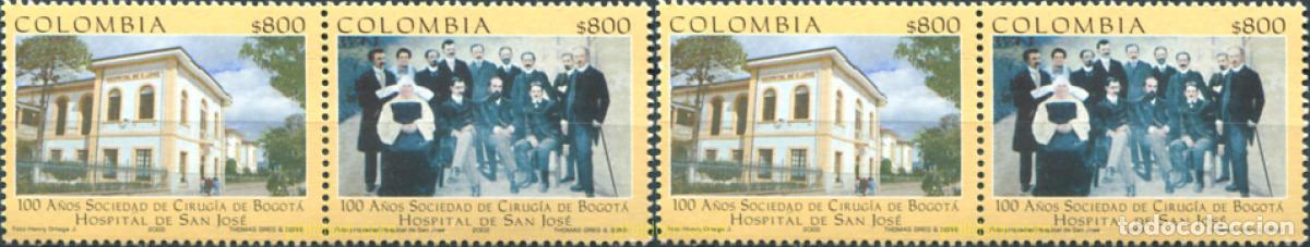 Sellos: 138333 MNH COLOMBIA 2002 100 A&Ntilde;OS DE LA SOCIEDAD DE CIRUGIA DE BOGOTA