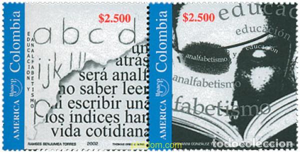 Sellos: 138344 MNH COLOMBIA 2002 AMERICA-UPAEP 2002 - EDUCACION Y ANALFABETISMO