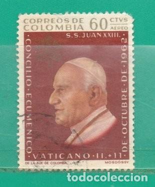 Sellos: Colombia 1963 YT A429 Usado-Congreso Del Vaticano- TT(Tem&aacute;tica): Religi&oacute;n, Papa Juan XXIII