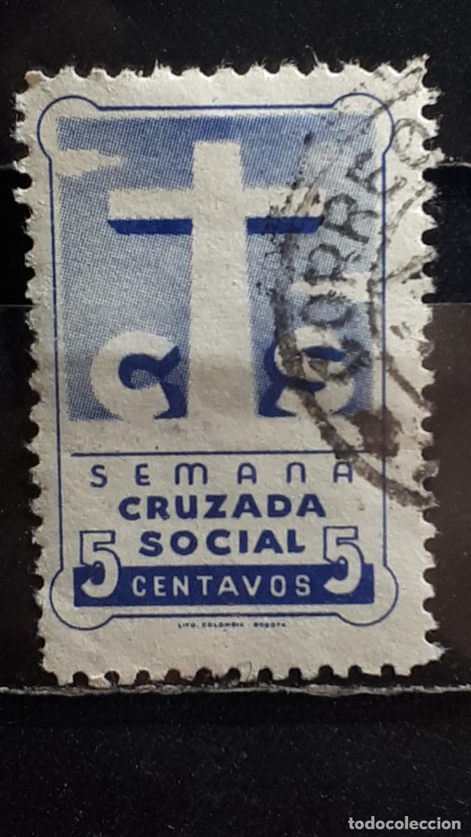 Sellos: COLOMBIA. BENEFICENCIA. &deg;.