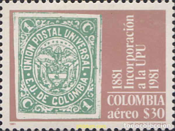 Sellos: 178234 MNH COLOMBIA 1981 100 ANIVERSARIO DE LA ADHESION DE COLOMBIA EN LA U.P.U