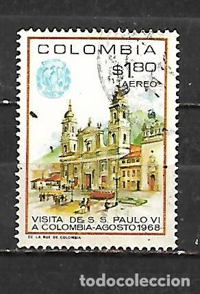 Sellos: 1968: Visita del Papa Pablo VI - Catedral Primada de Bogot&aacute; (usado)