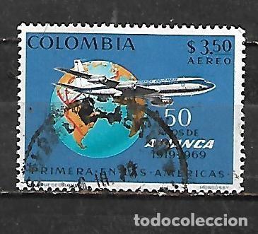 Sellos: 1969: 50 Aniversario del primer correo a&eacute;reo colombiano (usado)