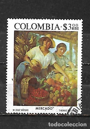 Stamps: 1975: &rdquo;Mercado&rdquo; por Miguel D&iacute;az Vargas (usado)