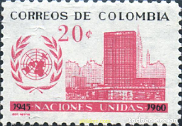 Sellos: 176805 MNH COLOMBIA 1960 15 ANIVERSARIO DE LAS NACIONES UNIDAS