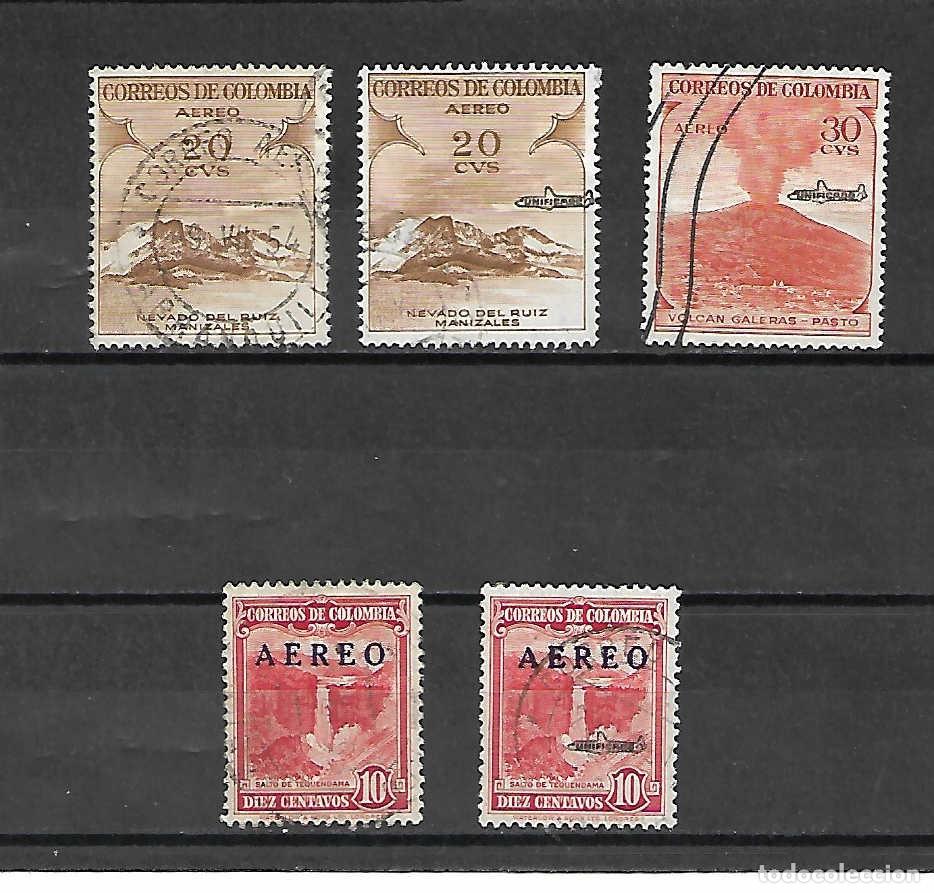 Sellos: 5 sellos: NATURALEZA , Colombia. sellos a&ntilde;os 1953/59