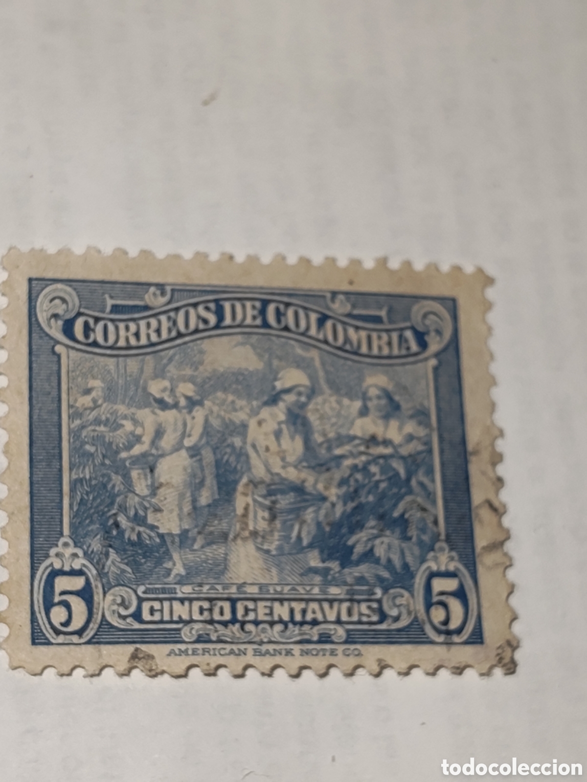 Sellos: Sello de Colombia recolecci&oacute;n de cafe 1949 usado