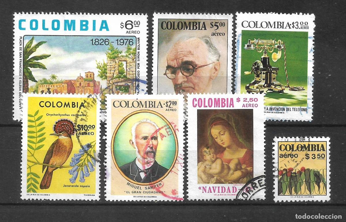 Sellos: colombia 1976 - 78 lote 7 sello usado correo aereo - 11/20