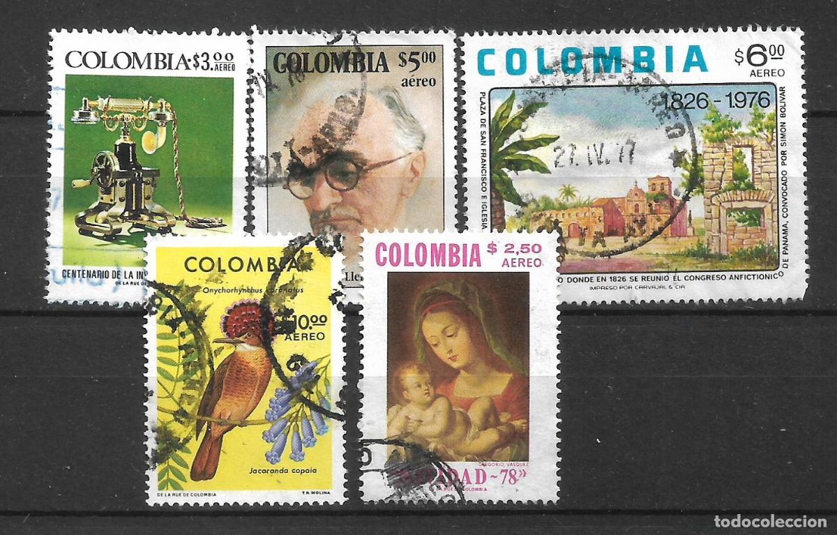 Sellos: colombia 1976 - 78 lote 5 sello usado correo aereo - 11/20