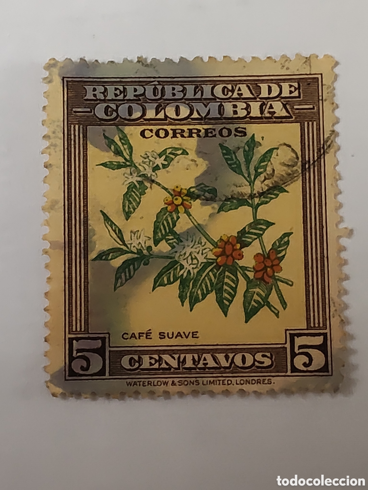 Sellos: Sello de Colombia planta de cafe 1947 usado